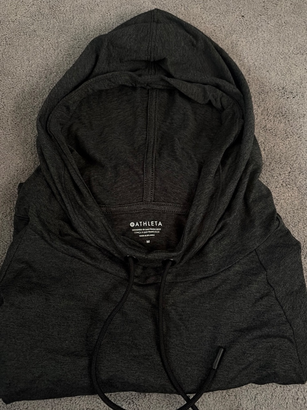 Athleta Men's Charcoal Hooded Zip-Up Sweater